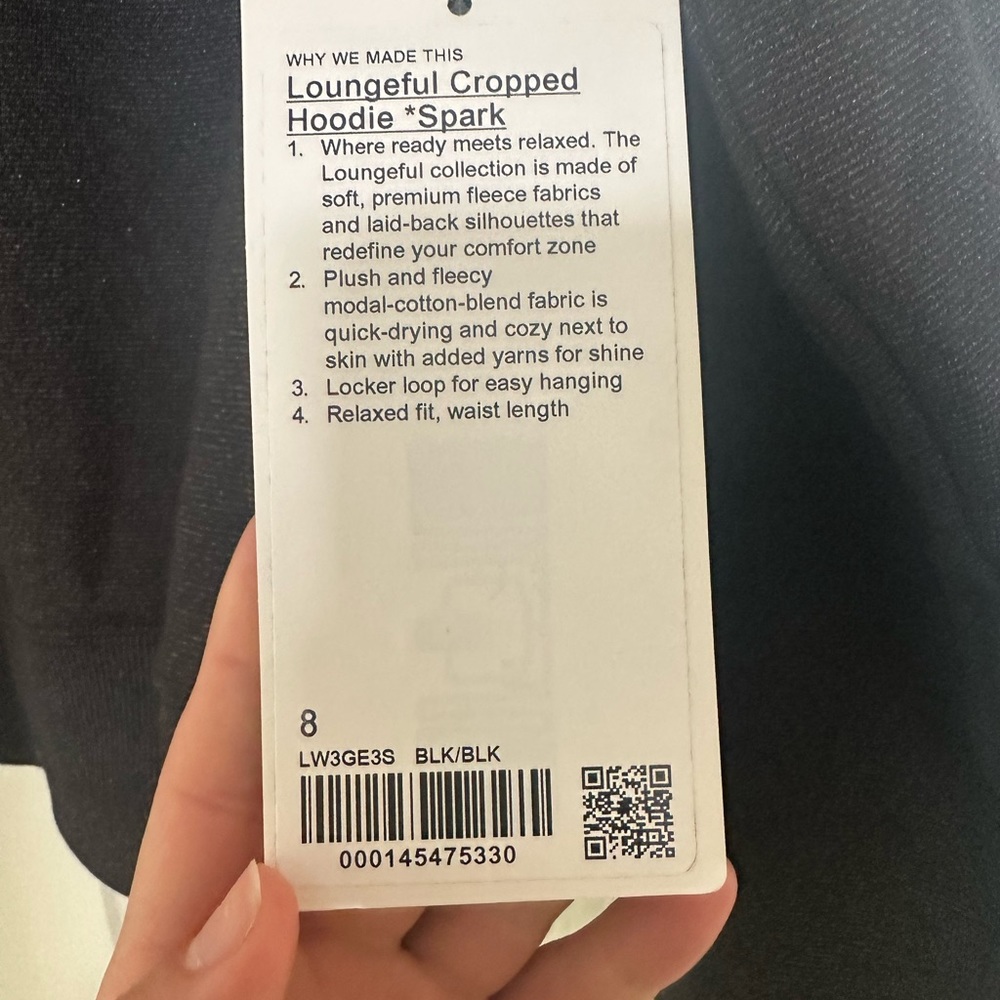 Lululemon lounge cropped hoodie spark size 8